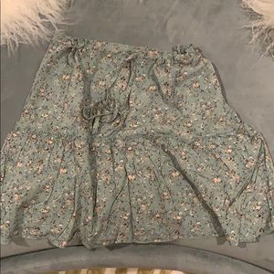 Green flowery skirts